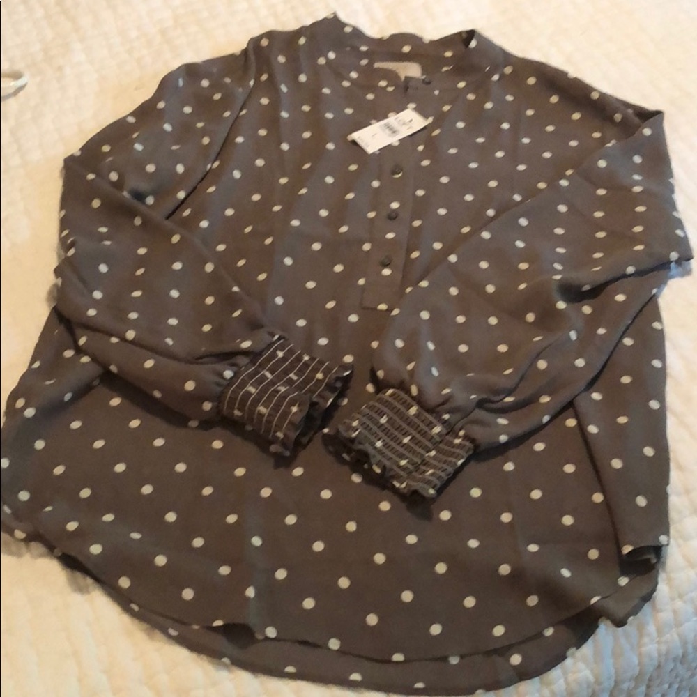 Loft polka dot blouse, L